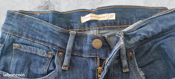 Jean Capri / Crop Silver Jeans Femme - Taille 27 Délavé Foncé - Poches à Rabat - Excellent état Occasion
