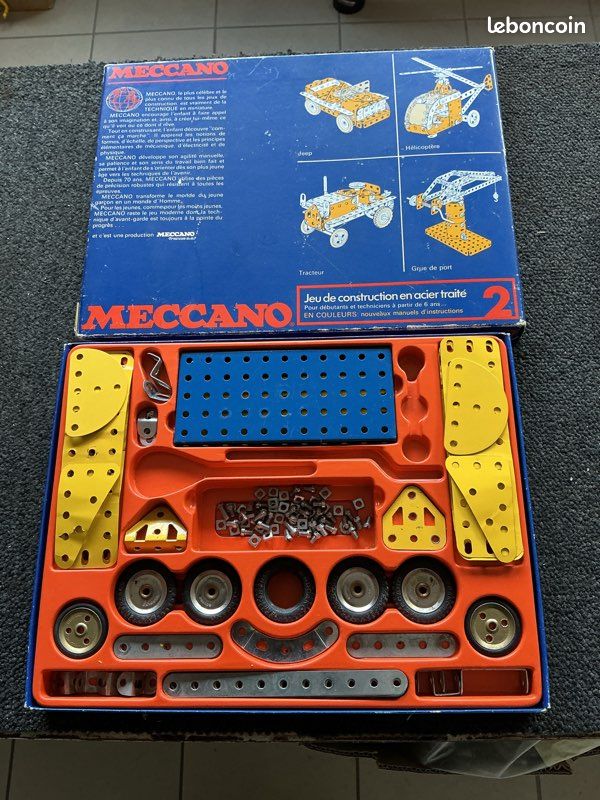 Jeu De Construction Ancien Assemblô - Similaire à Meccano, Vintage, Pièces Métalliques, Collection