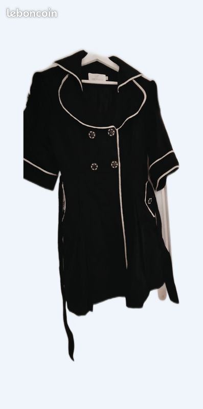 Manteau noir et blanc doublé (image 1)