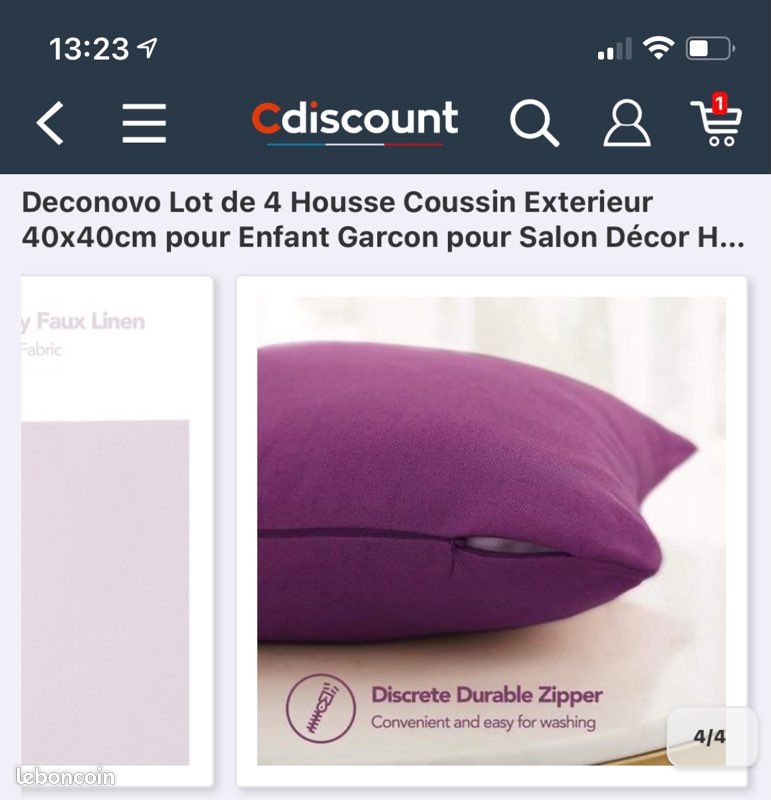 Lot de 4 housses coussin 40x40 (image 3)