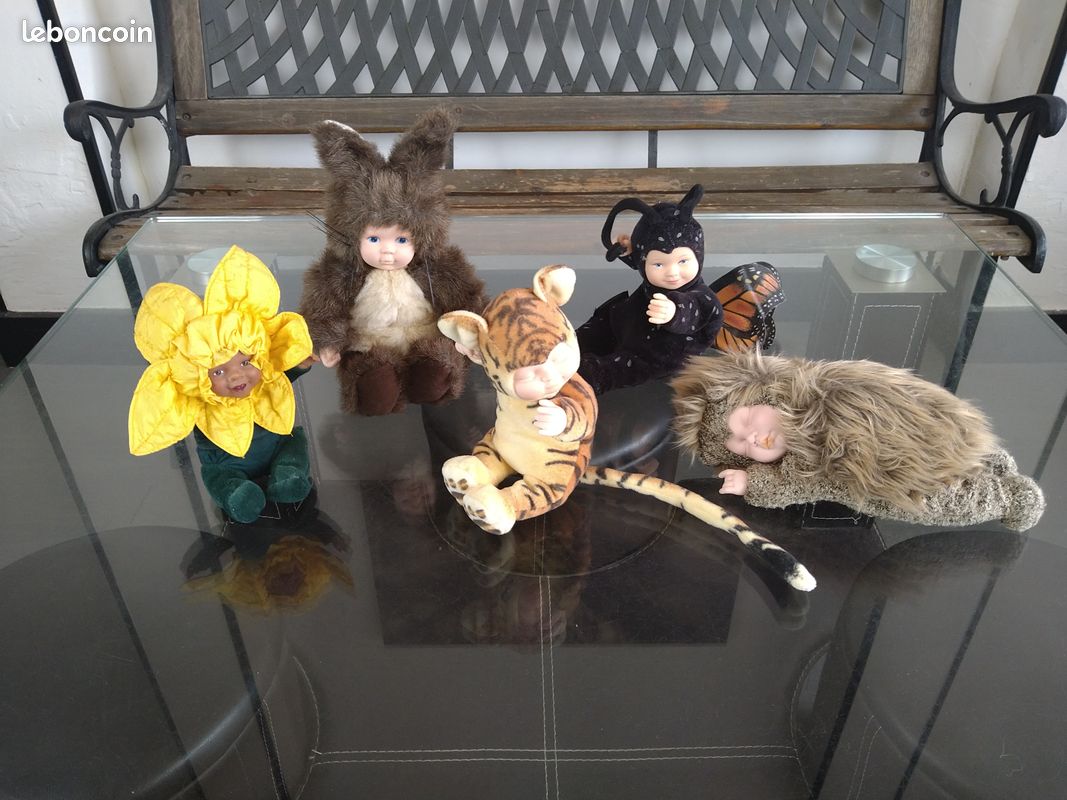 Lot D'Anciennes Peluches Vintage - Collection D'ours Et Animaux En Peluche