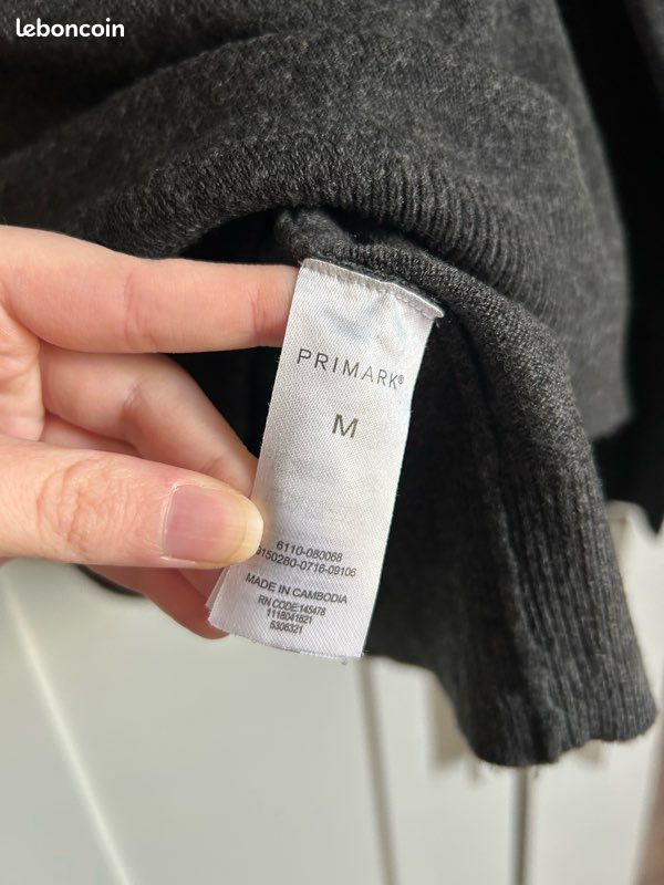 Pull col V homme de travail Bartavel Gers gris XXL