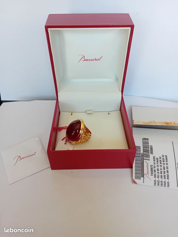 Bague BACCARAT Torsade Cristal émeraude Modèle T51 - Bijou Occasion, Pièce Signature