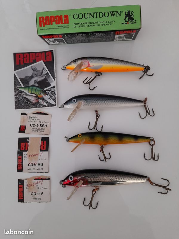 Lot De Leurres De Pêche Rapala - Crankbaits Multicolores Pour Eau Douce - Neufs Sous Emballage