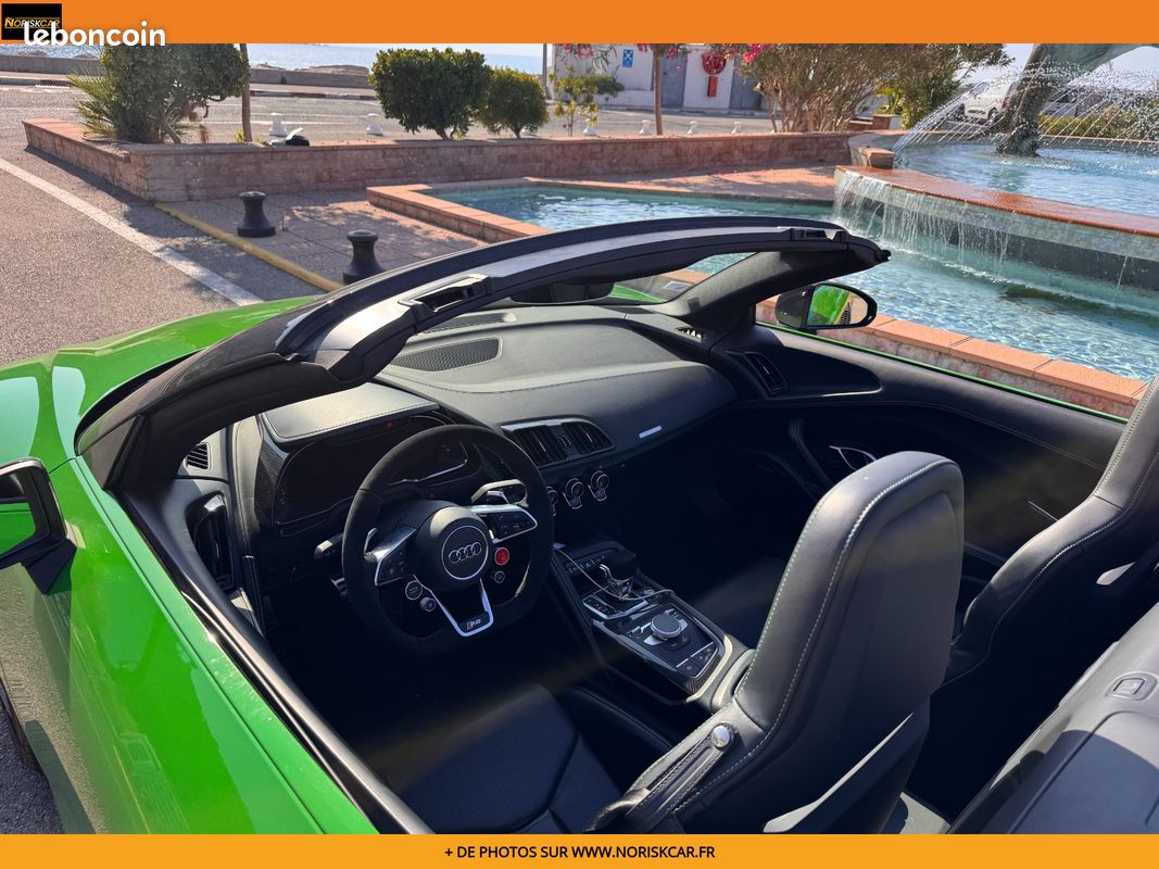 AUDI R8 SPYDER V10 Plus 5.2 FSI 610 S tronic 7 Quattro - Bang Olufsen - Ceramiques - Vert Java - Carbone - Audi ex (image 3)