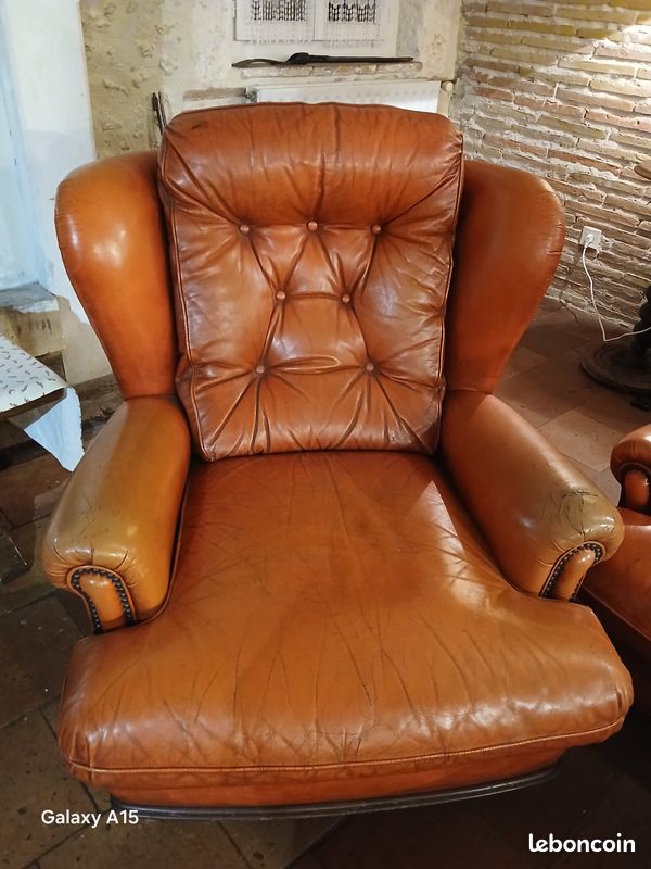 Canapé cuir vintage (image 1)
