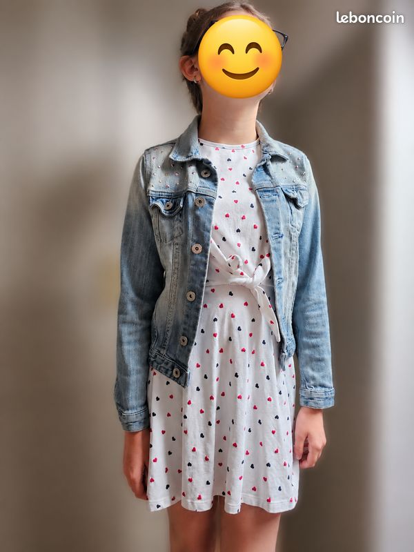 Veste en jean's fille H&M taille 9/10 ans (image 4)