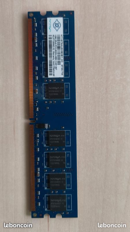 Mémoire vive ram 1go ddr2 pc2-5300u dimm (image 1)