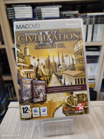 Civilization IV Édition Or – Jeu Mac + Extension Warlords, FR, PAL, Bon État