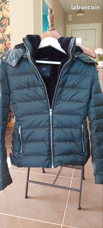 ZARA Doudoune courte femme verte foncée MRH49 Vêtements
