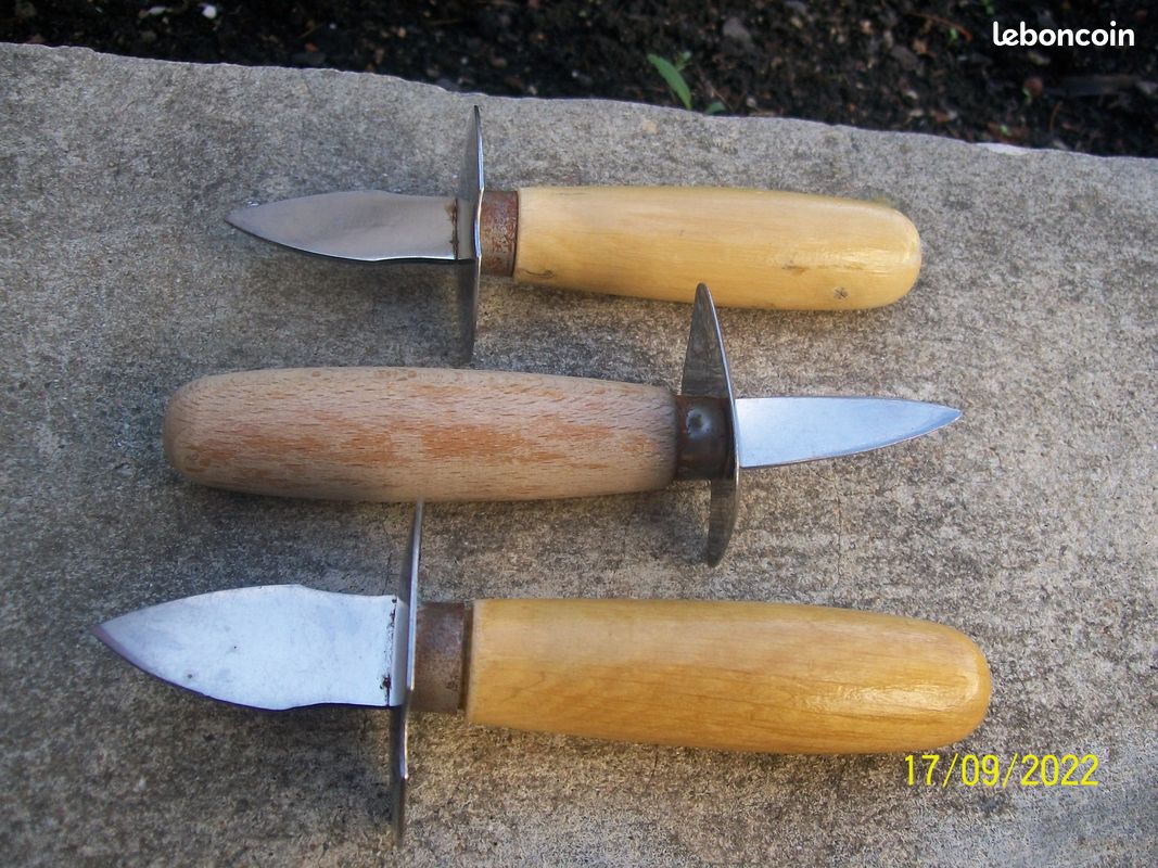Couteaux à Huitres 3 Manches Bois (image 1)