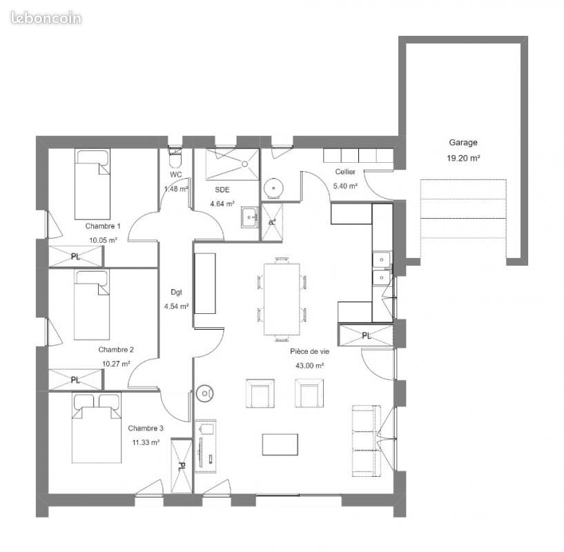 Maison 4 pièces 90 m² - Pardies 64150 (image principale 5)