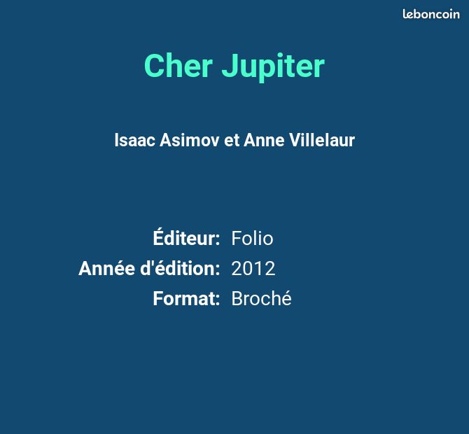 Cher Jupiter - Isaac Asimov et Anne Villelaur (image 2)