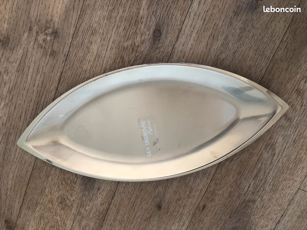 Plat Creux Ovale En Inox Guy Degrenne,34x19cm, Vintage Plat Creux Ovale En Inox Guy Degrenne,34x19cm, Vintage