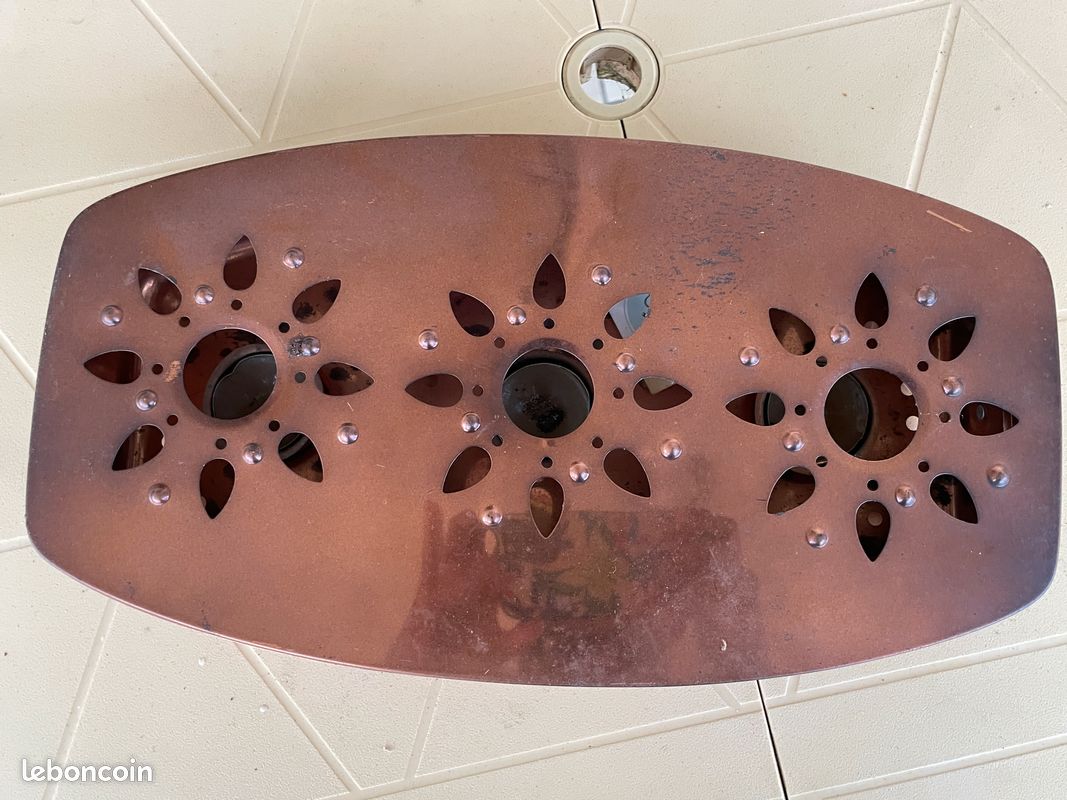 Chauffe-Plat Vintage Années 80 - Rouge Et Jaune, Bougie En Cire, Décor Rétro