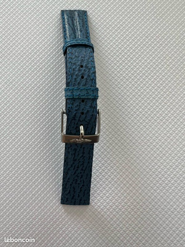 Bracelet De Montre Cuir Vert Façon Requin – 18 Mm, Vintage Luxe