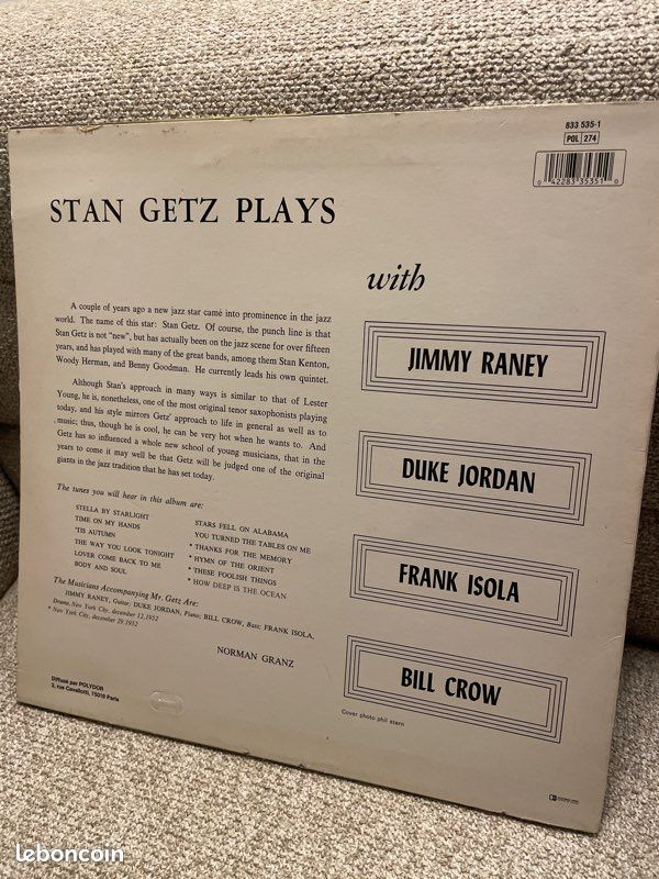 Vinyle - Stan Getz – Stan Getz Plays (image 2)