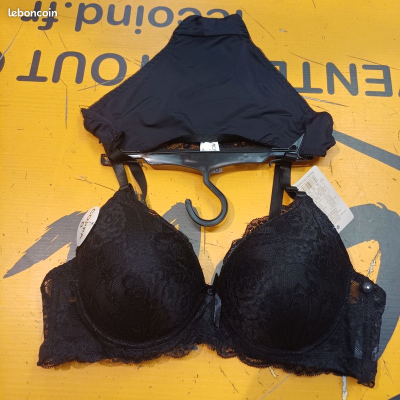 Soutien-gorge Push-up Dentelle Noir XXL 115 D lin506 Vêtements