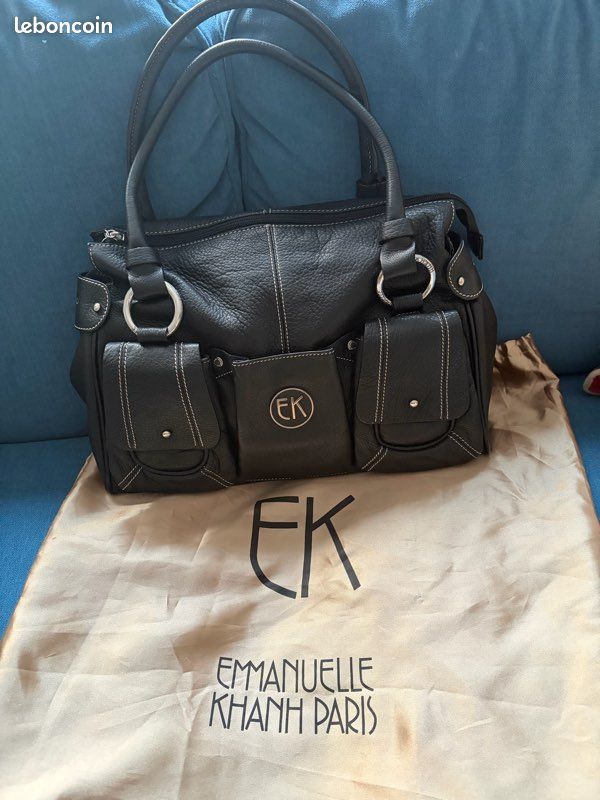 SAC À MAIN COLE HAAN CUIR MARRON - AVEC PORTE-CLÉS - TAILLE MÉDIUM - TRÈS BON ÉTAT