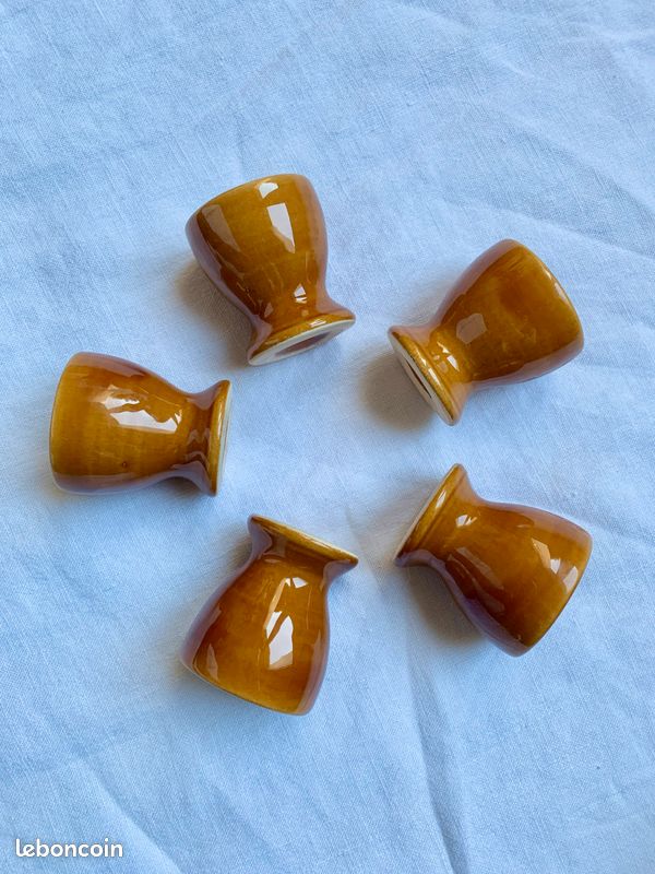 Lot de 5 coquetiers en Grés émaillés (image 6)