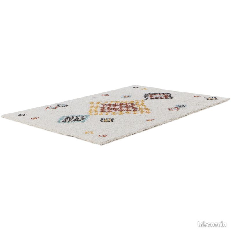 Tapis berbère shaggy ethnique Hysham Beige 160x230 (image 3)