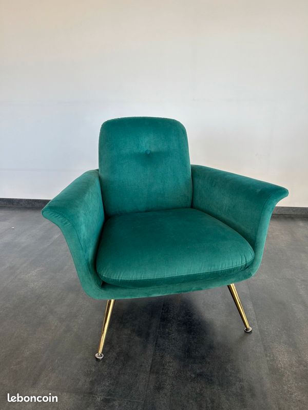 Fauteuil velours vert neuf La Redoute Intérieurs (image 1)