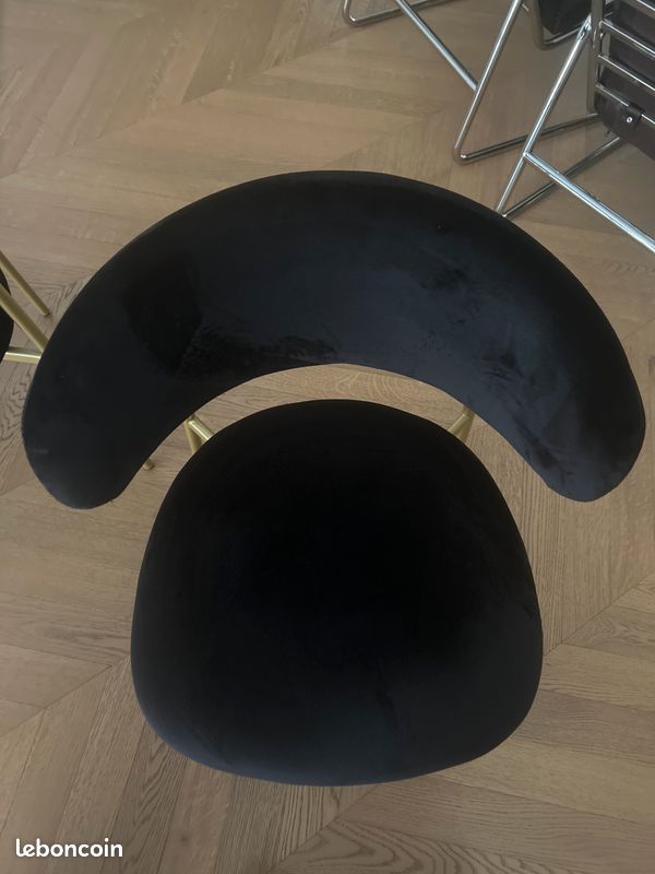 Chaise velours noir Calligaris (image 1)