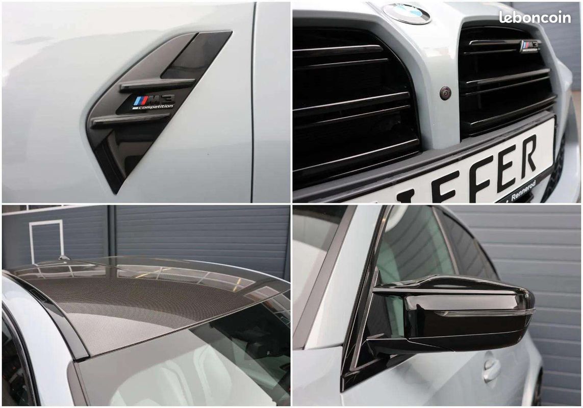 BMW M3 Competition 510 ch * Carbone Extérieur * Laserlight * Harman Kardon * HUD * Brooklyn Grey (image 28)