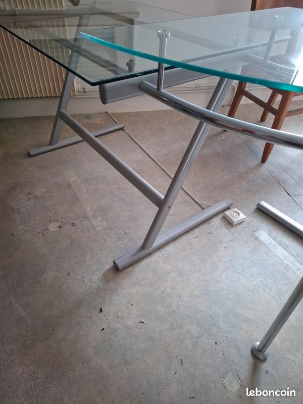 Beau bureau d'angle en verre (image 10)