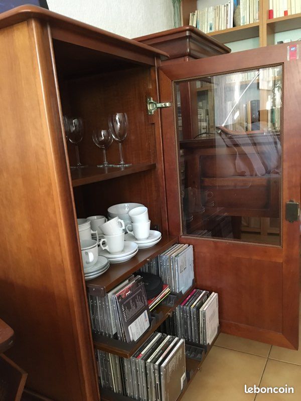 Meuble vitrine pour rangement CD et chaîne Hi-fi ou verres (image 3)