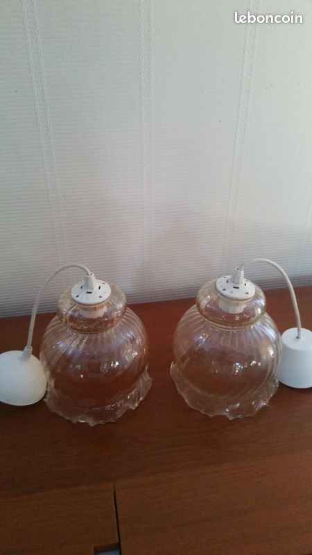 2 suspensions de lampe en verre (image 1)