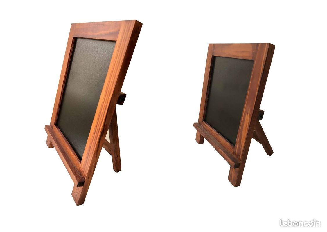 Panneau D'ardoise De Table A4 Réutilisable – Double Face, Support Lesté En Bois, Pour Menu Restaurant, Mariage