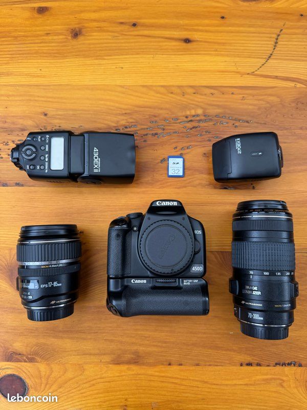 Pack Canon EOS 450D + 2 objectifs + 2 flashs Canon – Prêt à photographier (image 1)