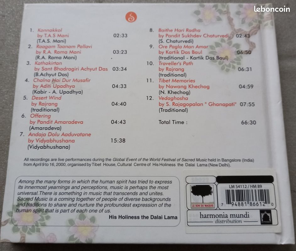 2 CD Musique de l'Inde (image 3)