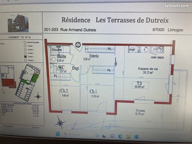 Appartement 3 pièces 69 M2 - Limoges 87000 (image principale 2)