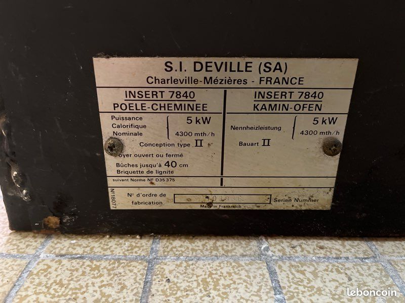 Insert a bois Deville 5kW buches de 40 cm (image 6)