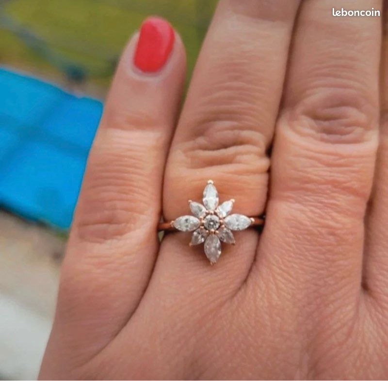 Bague or rose 14k diamants (image 3)