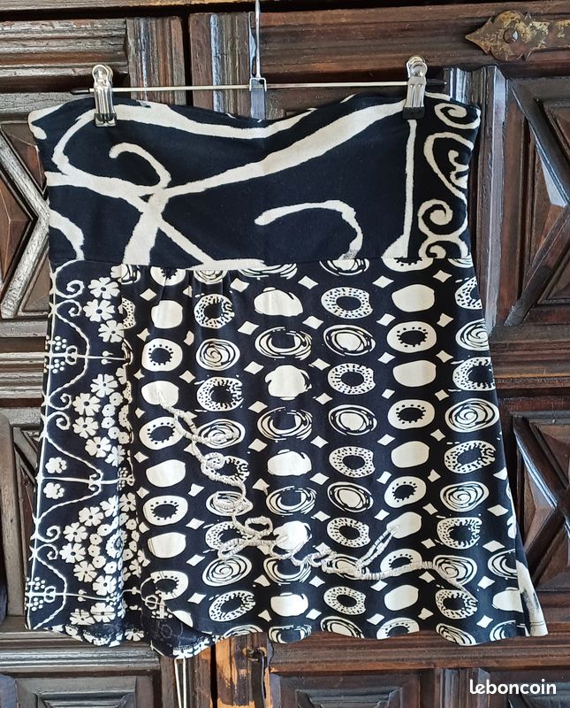 Jupe Desigual Marine Motif Dragon - Taille 40/42 - Occasion Excellent État