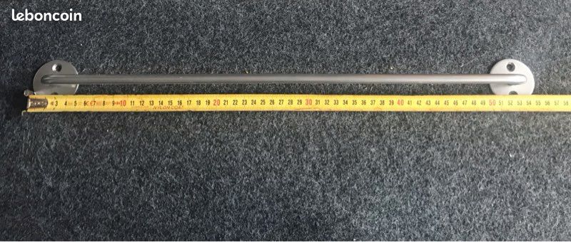 Porte serviettes métal gris 50 cm (image 1)