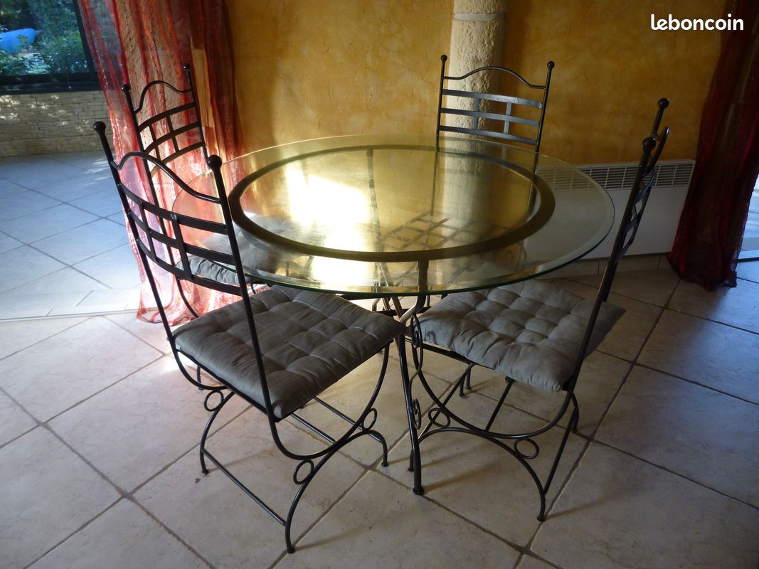 Table en verre et fer forgé Maison du Monde (image 1)