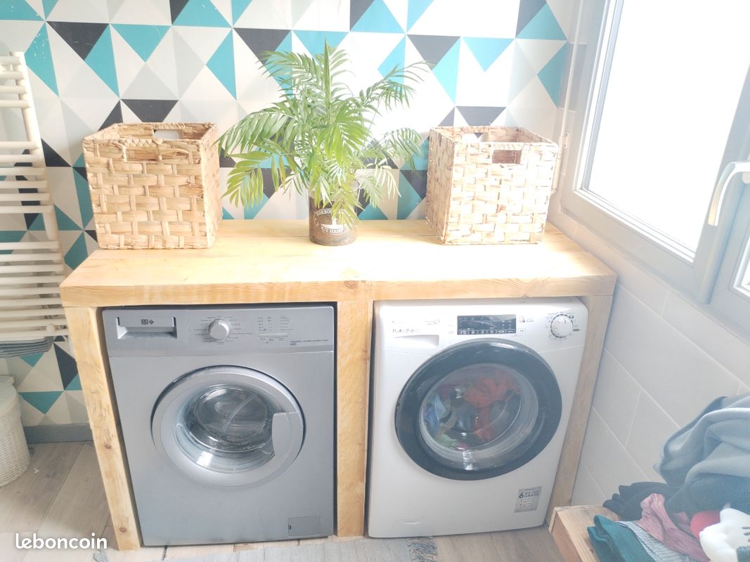 Meuble Pour Machine à Laver – 64x24x190 Cm, Bois Chêne Marron, 4 Compartiments De Rangement