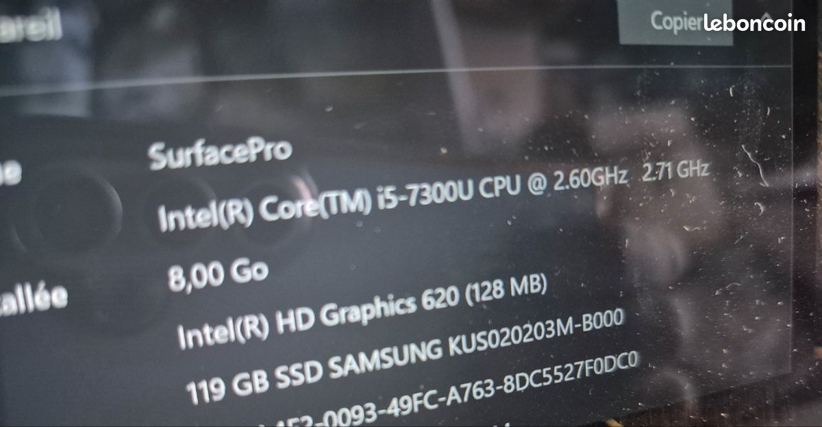 Surface Pro 1769 i5-7300U Ram 8GO ssd 128 go (image 5)