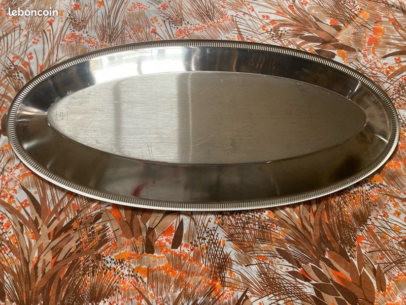 Grand Plat à Hors-d'œuvre Jean Couzon - Bourgogne - Inox Et Cristal - Jamais Utilisé