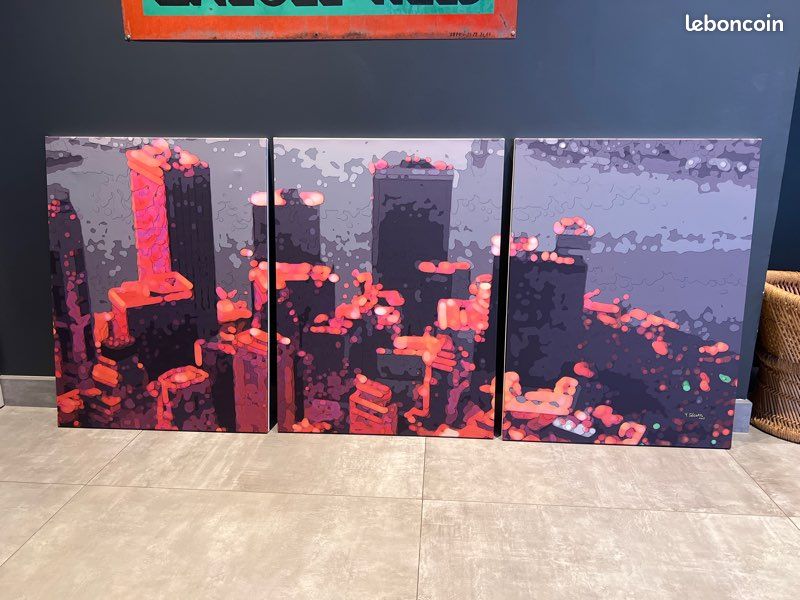Triptyque Tableaux New York prise d’une des Twin Tower afin les attentas (image 1)
