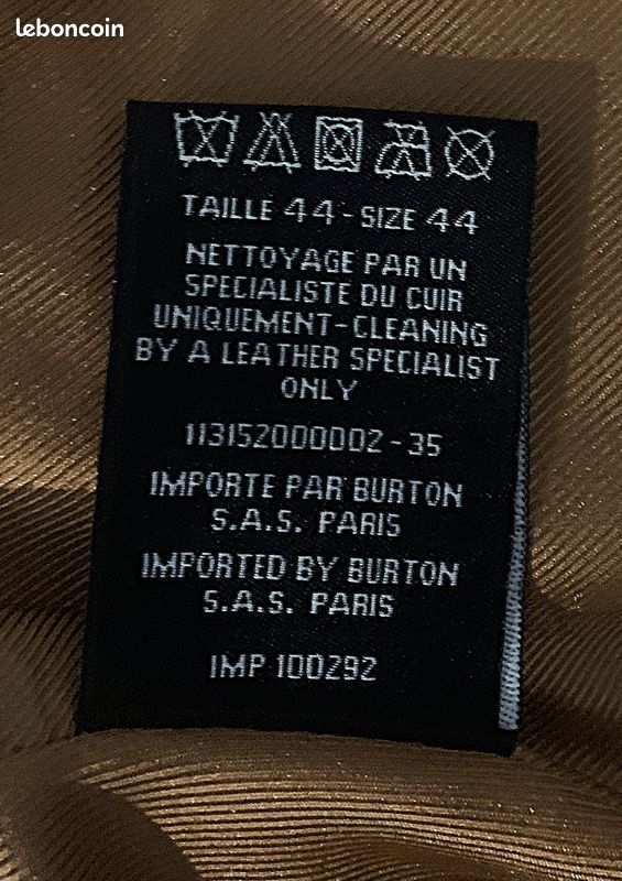 Veste zippée cuir daim marque Burton (image 4)