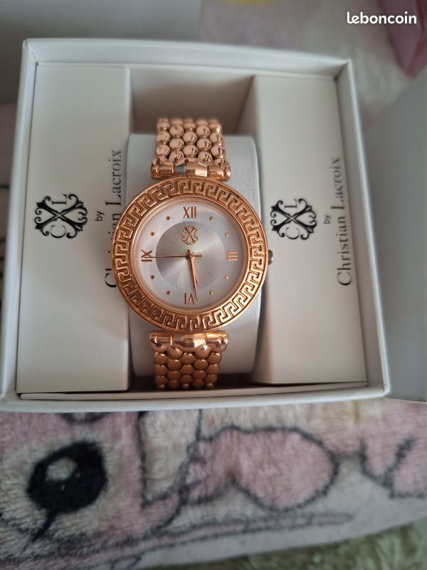 Montre femme Christian Lacroix CXLW7077 acier or rose très bon