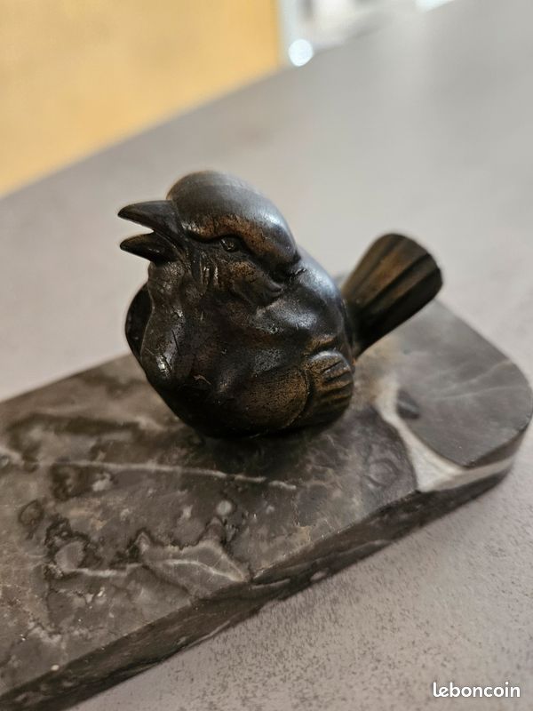 Oiseau marbré vintage sculpture art déco - France