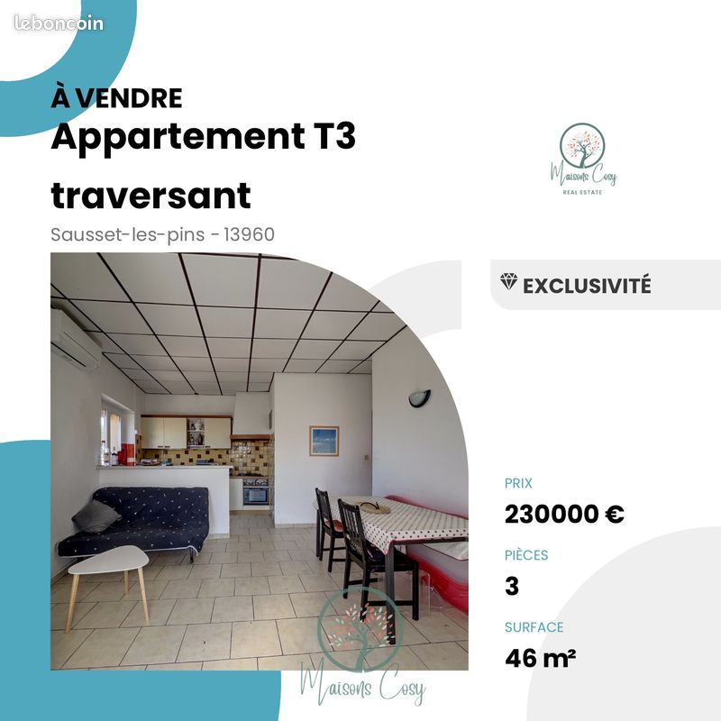 Appartement 3 pièces 45 m² · à Sausset-les-Pins · 45 m² · 230 000 €