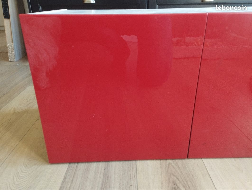 Porte façade de tiroir rouge verni Ikea pour caisson metod (image 1)