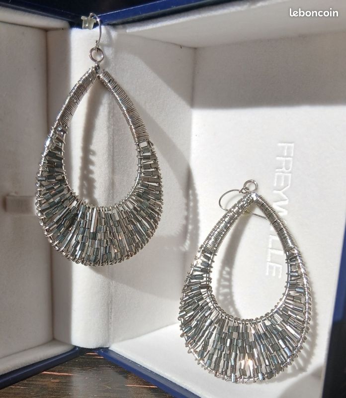 Boucles d'Oreilles Pendantes oversize Vintage (1990) – Style Bohème Chic (image 1)